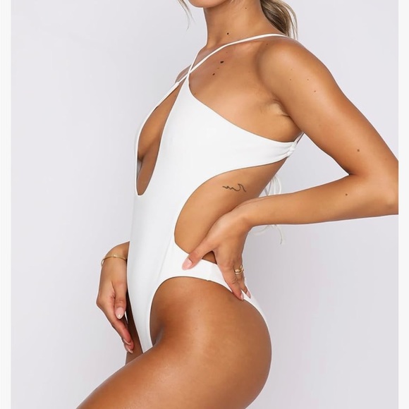 sexy halter once piece bikini criss cross - Picture 3 of 4